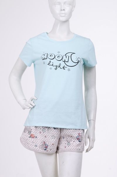 Пижама женская Roksana Mouse 718/12008 р. XL голубой с бежевым 
