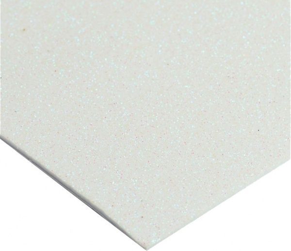 Фоамиран с блестками на клейкой основе MX61862 2 мм 20х30 см белый