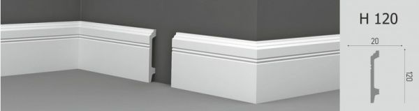 Плінтус Ciclo Sport Polimer HD білий 120x10x2000 мм 