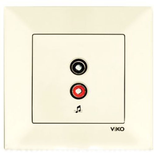 Розетка акустична без заземлення Viko Karre без шторок без кришки кремовий 90960137