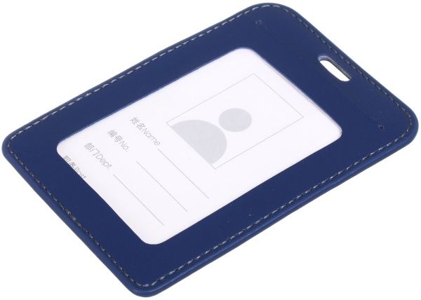 Бейдж вертикальний синій 11x7 см