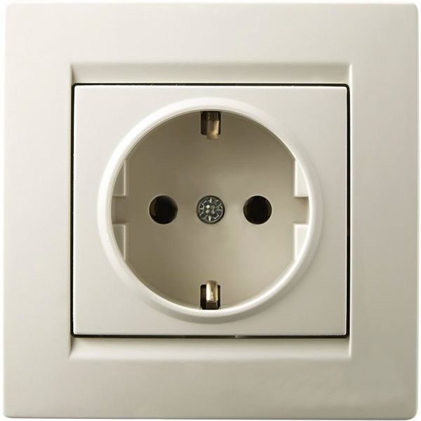 Розетка с заземлением UP! (Underprice) One без крышки крем 706-0303-122B