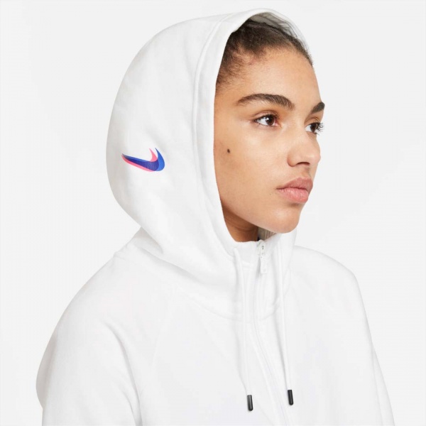 Джемпер Nike W NSW ESSNTL FZ HOODIE PRNT DJ4120-100 р. L белый