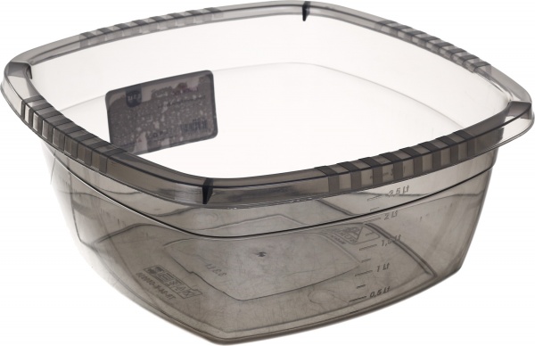 Миска квадратна напівпрозора сіра 3 л Follow Me