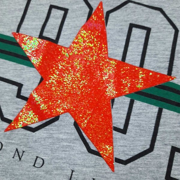 Футболка для девочки AKKU со звездой р.140 серый 9028 