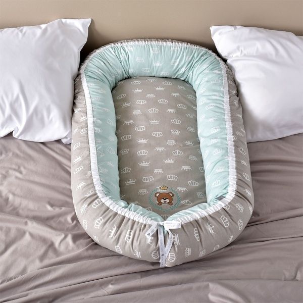 Подушка IDEIA Кокон для младенца + ортопедическая подушка 25х21 см мятно-бежевый 8000031558 