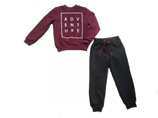 Спортивний костюм Маленькие люди р.116 бордово-сірий 