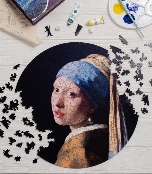 Пазл дерев'яний Дівчина с перловою сережкою 30 см PuzzleUp 