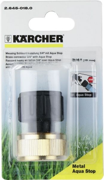 Конектор з аквастопом Karcher 3/4'' латунь 2.645-018.0