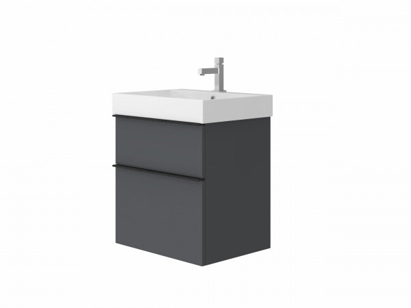 Тумба підлогова ЮВЕНТА Manhattan - 60 сірий з умивальником Stance-60
