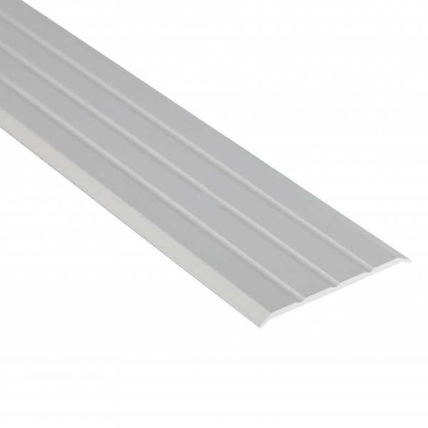 Порожек алюминиевый 40 мм Braz Line рифленый без отверстий 900 мм серебро 