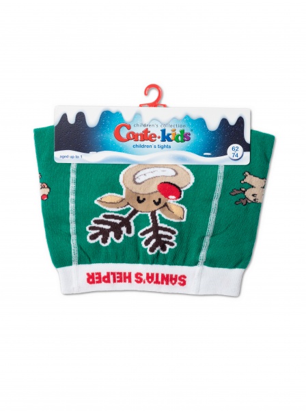 Колготки дитячі унісекс Conte-Kids новорічні 21С-31СП 589р.104-110 зелений 
