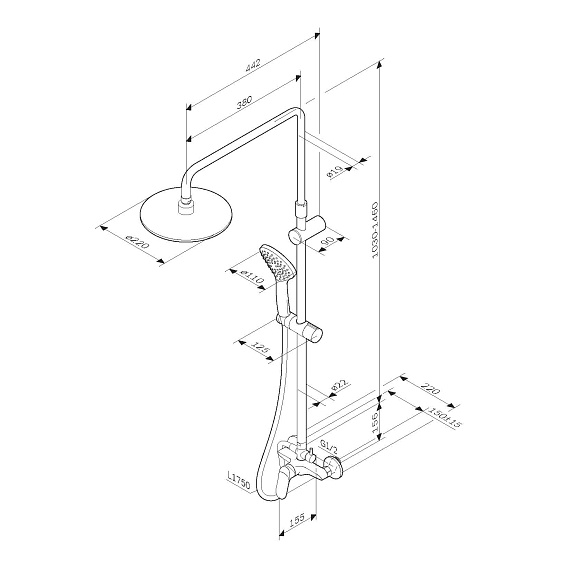 Душевая система AM.PM Sunny F0785C800 со смесителем