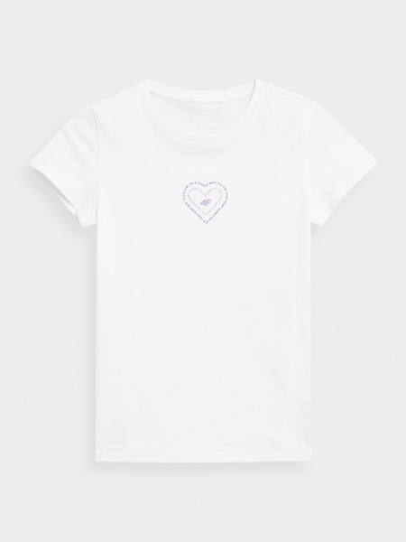Футболка 4F TSHIRT F384 4FJSS23TTSHF384-10S р.158 белый