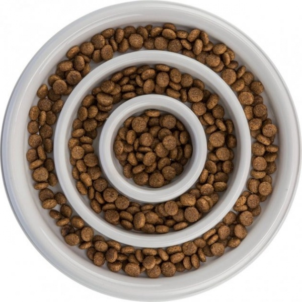 Миска Trixie для собак повільне годування сіра пластик/термопласна гума 0,45 л 23 см (25029)