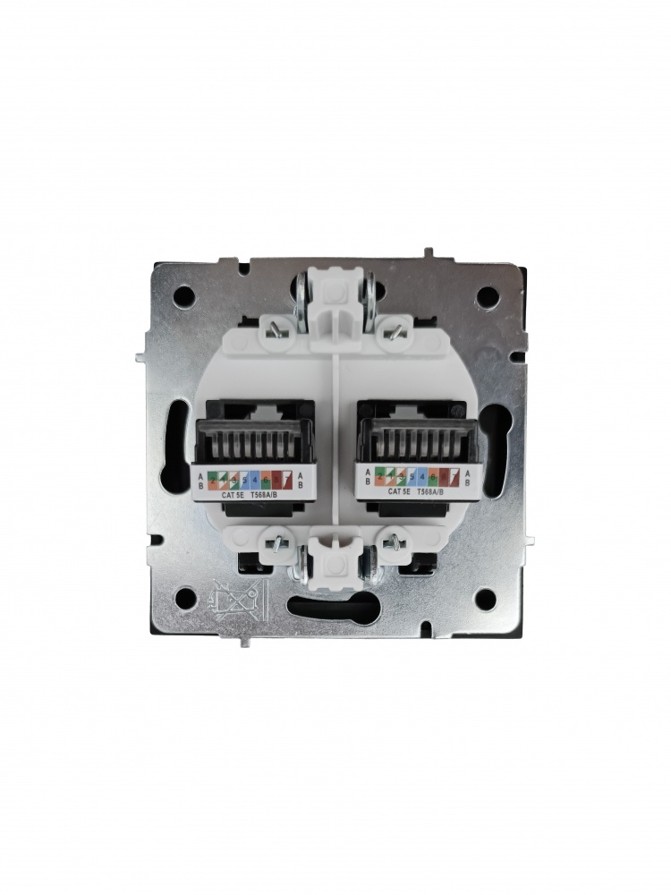 Механізм розетки комп’ютерна подвійна HausMark Juna чорний