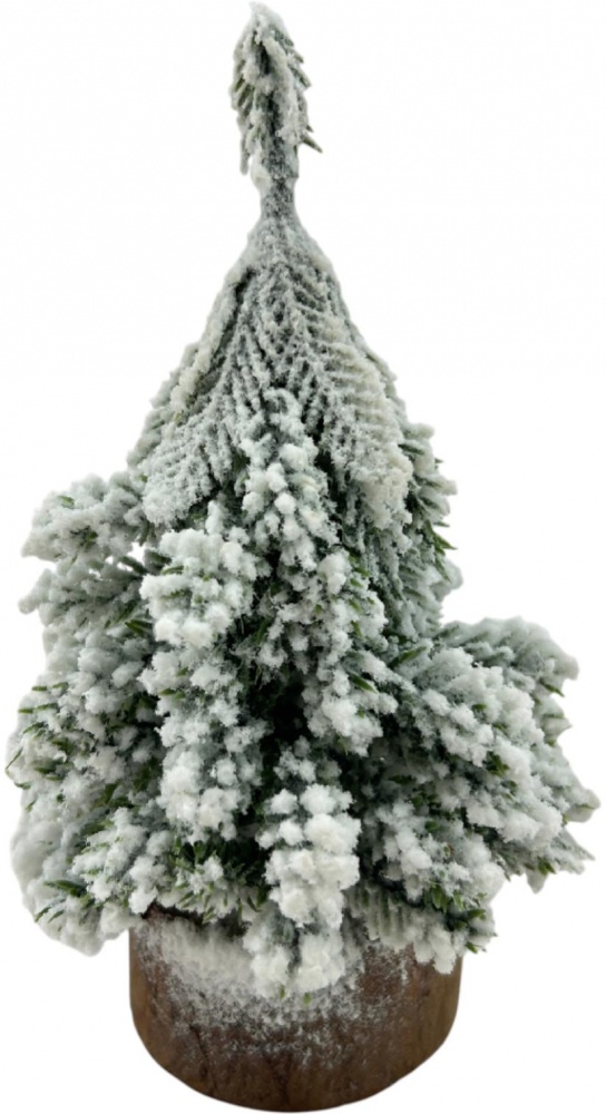 Искусственная елканастольная на пне ST20-T253A зеленый с белым