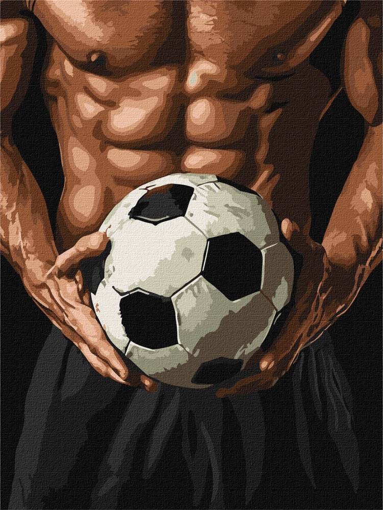 Картина по номерам Торс футболиста 30х40 см см Ideyka
