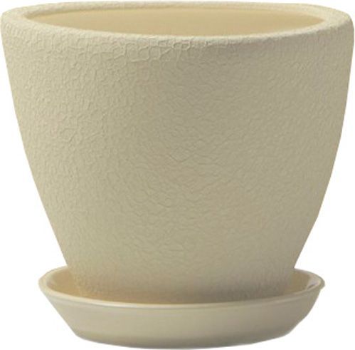 Горшок керамический Ориана-Запорожкерамика Триумф №1 шелк круглый 14л бежевый 