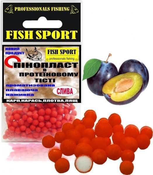 Приманка FISH SPORT 20 г слива Пенопласт в тесте (maxi)