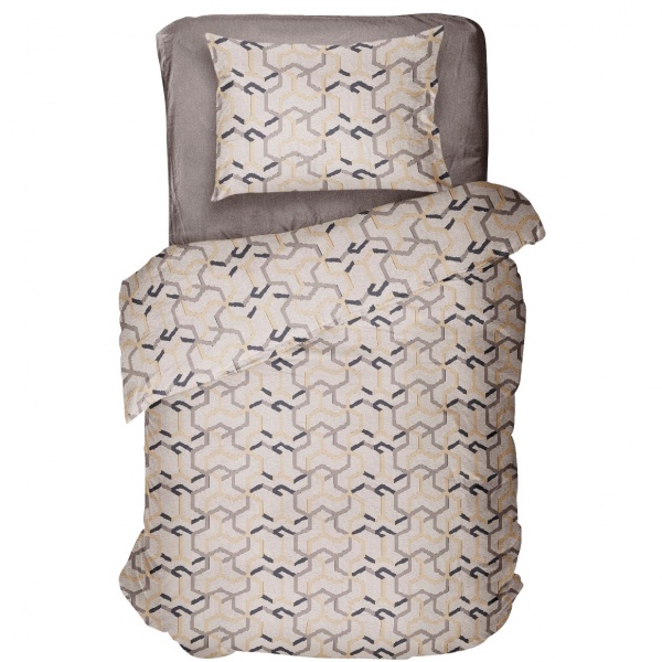 Комплект постельного белья 1,5 Vibe бежево-коричневый UP! (Underprice) 