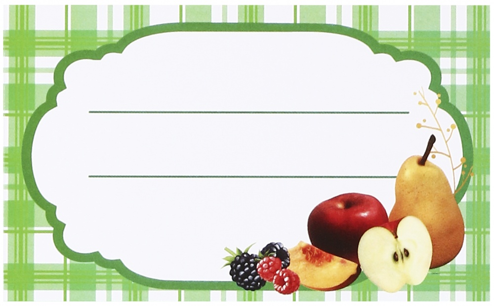 Набір наліпок на банки UP! (Underprice) овочі та фрукти 9х6 см зелено-червоний 15 шт.