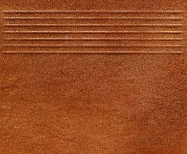 Клинкерная плитка Солар оранж Ступенька структурная 30x30 Cersanit