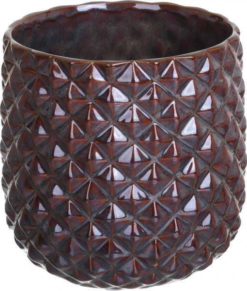 Кашпо керамічне Ромбік круглий (380-5.9-H3) коричневий 