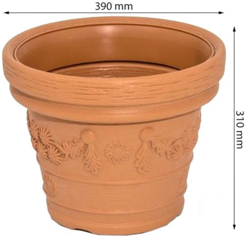 Горшок пластиковый DEKORA 390 мм круглый 19л кирпичный (10242) 