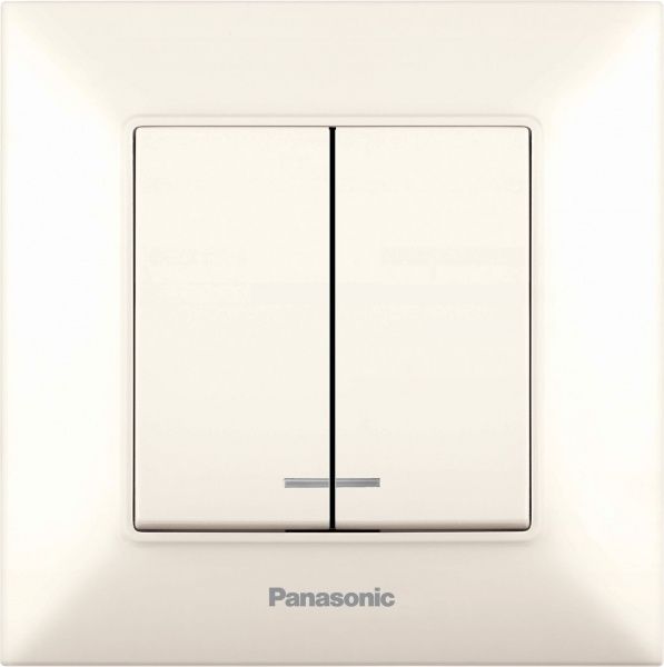 Выключатель двухклавишный Panasonic Arkedia Slim с подсветкой 10 А 250В 480100211