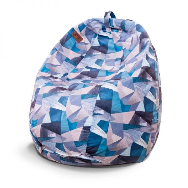 Кресло-мешок SanchoBag Груша М синий с принтом (38PG2PT514) 