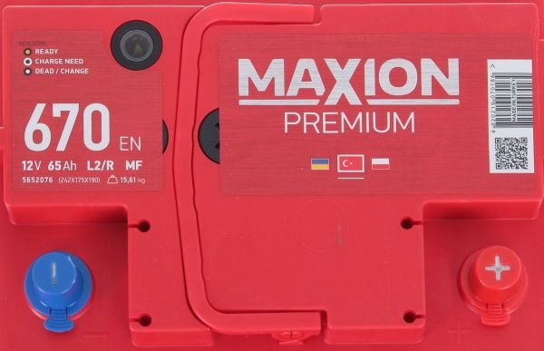 Аккумулятор автомобильный MAXION Premium 6СТ - 65 А2E 670 R 65А 12 B «+» справа