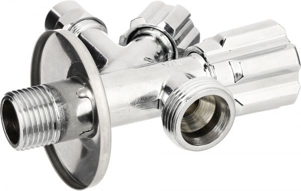 Кран вентильный Albertoni 1/2х3/8х3/4 двойной