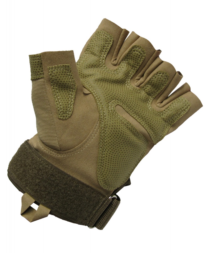 Перчатки тактические TORNADO короткопалые с защитой Khaki L