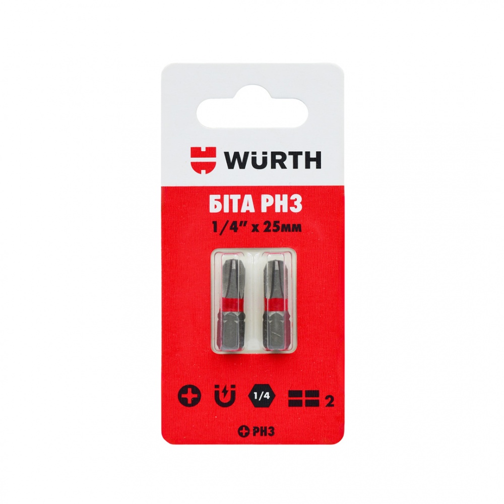 Бита WURTH PH3х25 мм 1/4