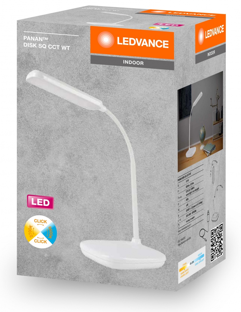 Настільна лампа Ledvance 12 Вт білий PANAN DISK SQ 12W WT