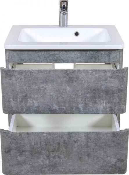 Тумба підвісна Aqua Rodos Accent 60 сірий мрамор під умивальник зі штучного каменя Альфа 60 та мармуру Accent
