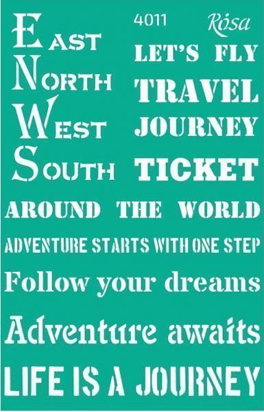 Трафарет многоразовый самоклеящий Make your journey №4011 GPТ50046019 130х200 мм Rosa Talent