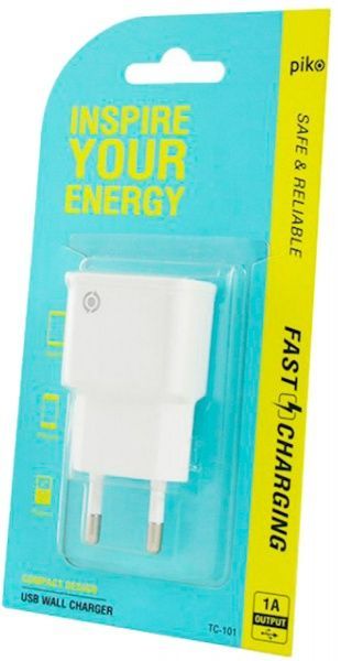 Мережевий зарядний пристрій Piko TC-101 1USB1A