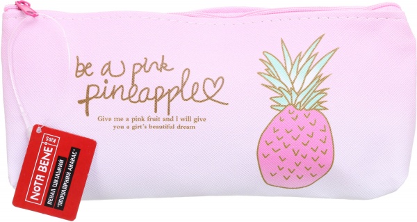 Пенал школьный Популярный ананас Nota Bene розовый