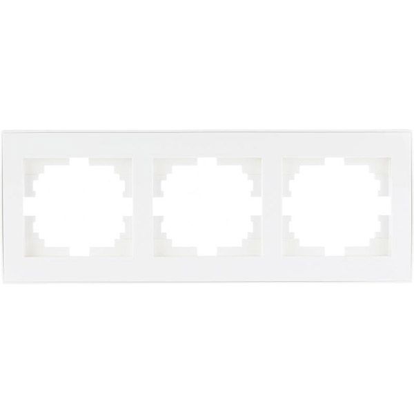 Рамка трехместная Lezard Rain горизонтальная белый с белой вставкой 703-0202-148