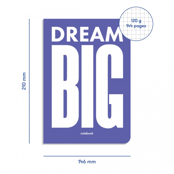 Блокнот Dream BIG фиолетовый Orner