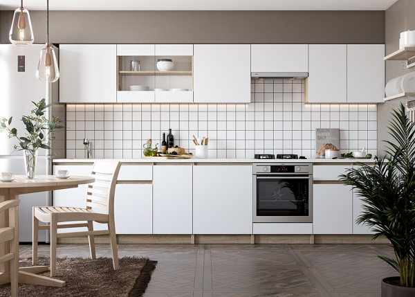 Шкаф верхний с витриной МС Снежана 40х61х31,5 см, белый Грейд