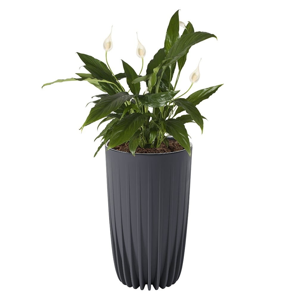 Вазон пластик MIRA TALL круглий антрацит 12,5 л Ламела (9829859)