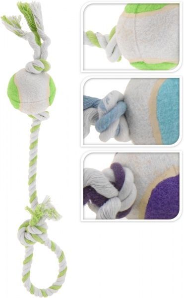 Іграшка для собак м'яч на мотузці в асортименті 12x5,2 см