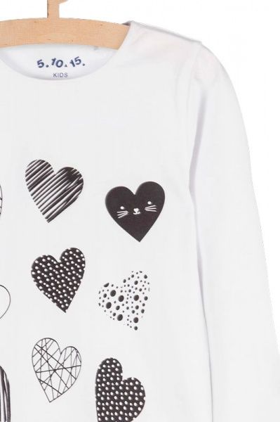 Футболка з довгим рукавом 5.10.15. для дівчинки 3H3924 р.128 білий 