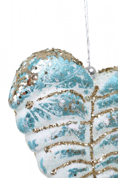 Ялинкова іграшка Листок бірюзовий 13x12,5x3 см SD019-38 