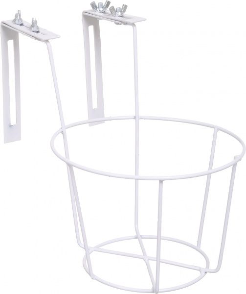 Тримач рейковий для вазонів круглий D12/18 см білий метал HY16-05