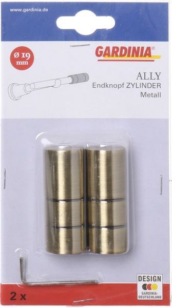 Наконечник Gardinia Ally Циліндр набірний d19 мм антична латунь 2 шт. 