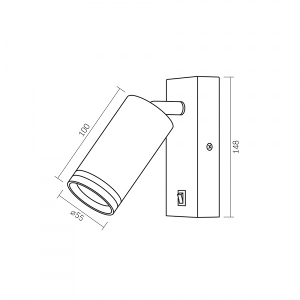Бра Videx SPF05E настенный с кнопкой 1xGU10 черный 27174 